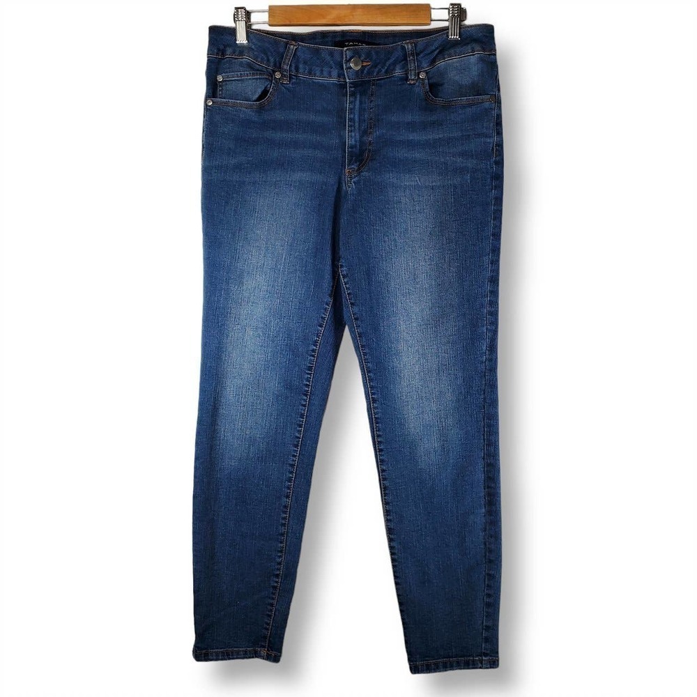Tahari Kelly Mid-Rise Skinny Jeans Medium Wash Indigo Blue Size 12/31